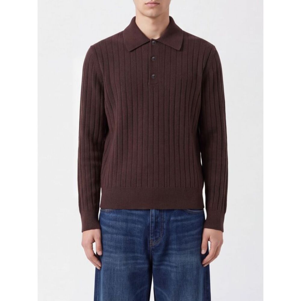 Amiri Men Long-Sleeved Wool And Cashmere Knit Amiri Polo Shirt